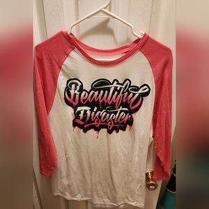 Beautiful Disaster Raglan Baseball Tee